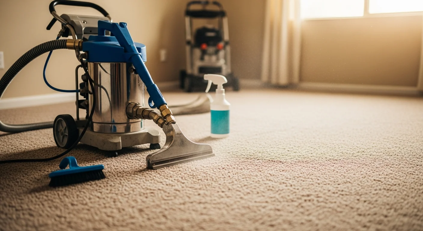A restored carpet in a Buckeye, AZ home showing even fiber texture and clean pile after deep extraction and grooming treatment. The carpet surface is flat and uniform with no visible staining, matting, or buckled sections.